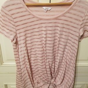 Candies Light Pink Striped Tshirt